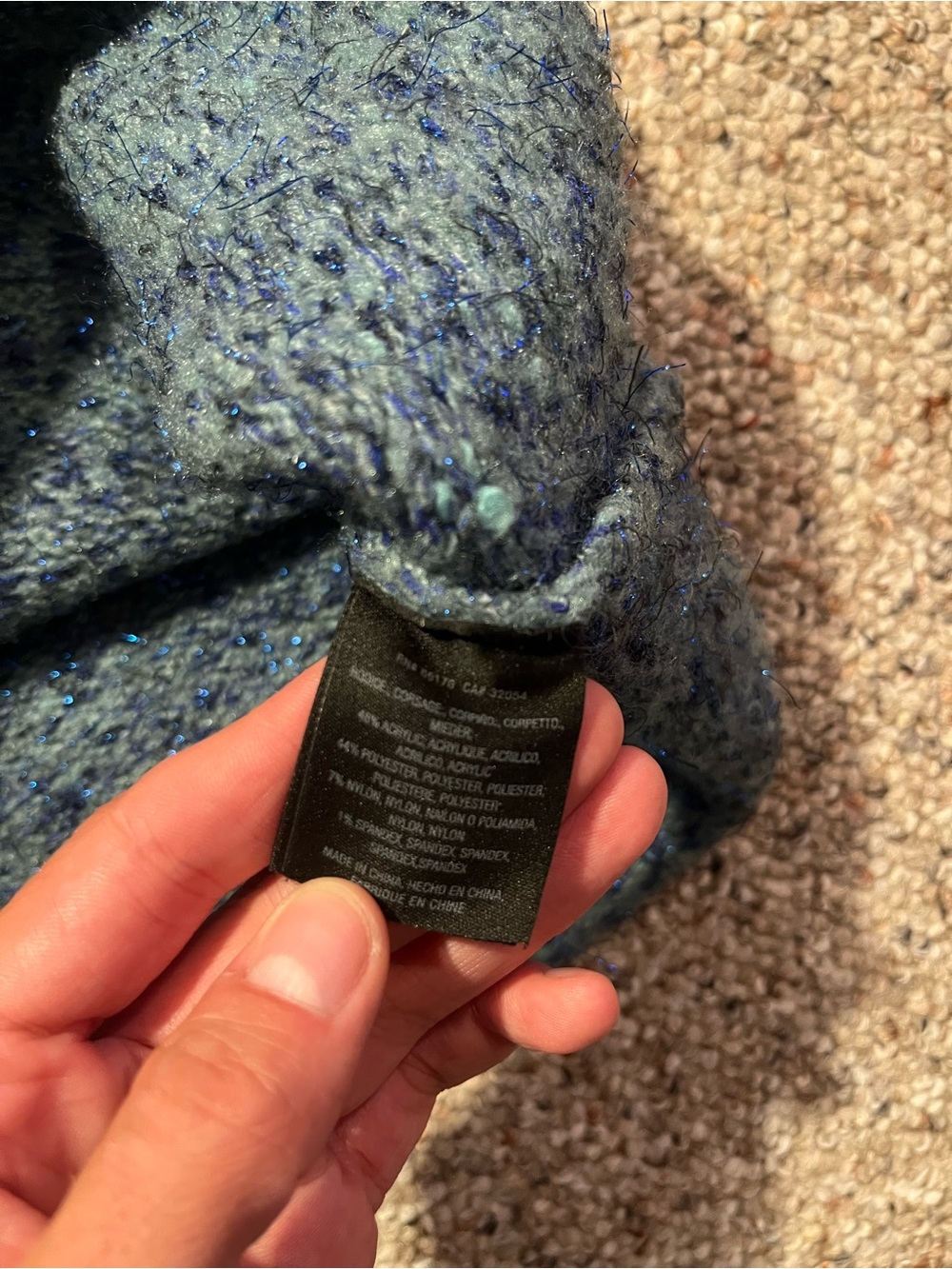 Anthropologie Moth Blue Sparkle Knit Tinsel Mock Neck Sweater - Picture 7 of 10